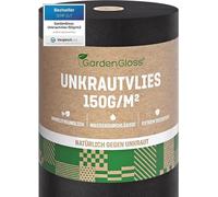 GardenGloss® 50 m² de toile anti-mauvaises herbes Toile de jardin contre les mauvaises herbes – Film anti-mauvaises herbes Perméable à l'eau et résistant à la déchirure 150 g/m² – Toile anti-mauvaises
