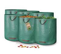 GardenGloss® 6X Sac poubelle de jardin avec poignées - 272 L Grande capacité - Résistant aux UV et hydrofuge - Sac de jardin réutilisable et robuste