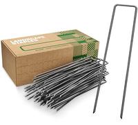 GardenGloss Agrafes Non Galvanisées (100 Pièces) - 150 x 25 mm, Ø 2,7 mm | Antirouille - Pour Sols Durs - Extra Robuste - Grande Force de Maintien