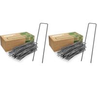 GardenGloss Agrafes Non Galvanisées (250 Pièces) - 150 x 25 mm, Ø 2,7 mm (Lot de 2)