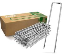 GardenGloss® Ancrage antirouille en acier pour sol extrêmement dur (50 pièces) - 200 MM de long, 25 MM de large, Ø 3.8 MM