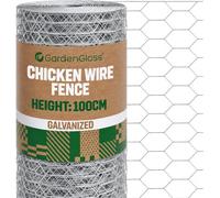 GardenGloss Grillage Hexagonal Galvanisé - Maille Large 25x45mm - 100cmx25m | Grandes Mailles - Pour Lapins et Volaille - Acier Galvanisé - Résistant aux Intempéries