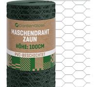 GardenGloss Grillage Hexagonal PVC - Maille Large 25x45 mm - 100 cm x 25 m | Grillage Hexagonal à Grandes Mailles - Pour Lapins et Poules - Revêtement PVC - Résistant aux Intempéries