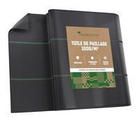 GardenGloss Toile de Paillage 100 g/m2 - (5m x 2m, Pliée) | Perméable à l'Eau et Résistant à la Déchirure - Haute Stabilisation UV - Tissu Tissé Anti-Mauvaises Herbes
