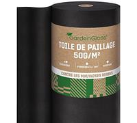 GardenGloss® 100 m² de toile anti-mauvaises herbes Toile de jardin contre les mauvaises herbes – Film anti-mauvaises herbes Perméable à l'eau et résistant à la déchirure 50 g/m² – Toile anti-mauvaises