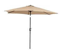 GARDENIA Parasol de jardin 270 cm Beige Moon Round, mât en acier anthracite, inclinable, coupe-vent, avec manivelle, pour terrasse, plage, jardin, balcon