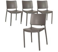 GARDENIA Rimini Chaises, Polypropylène, Taupe 1, 4 unités