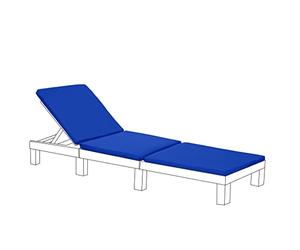 Gardenista Allibert Keter Daytona - Coussin de rechange pour chaise longue de jardin | Coussin d'extérieur résistant à l'eau pour chaise longue de jardin | Coussin pour chaise longue de patio (bleu)