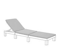 Gardenista Coussin d'assise de remplacement gris pour chaise longue Keter Allibert Daytona (chaise longue non incluses)