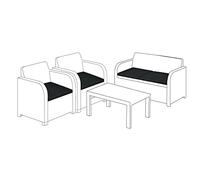 Gardenista Coussins D'extérieur pour Meubles en Rotin | Coussins de Jardin pour Carolina | Rembourrage de Chaise de Patio Résistant à l'eau | Léger et Durable | Confortable | 4 Pièces (Noir)