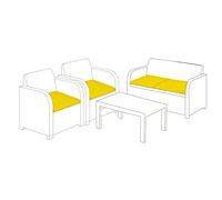 Gardenista Coussins D'extérieur pour Meubles en Rotin | Coussins de Jardin pour Carolina | Rembourrage de Chaise de Patio Résistant à l'eau | Léger et Durable | Confortable | 4 Pièces (Jaune)