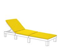Gardenista Rembourrage de Remplacement pour transat de Jardin pour Allibert Keter Daytona | Coussin de transat en rotin inclinable pour Meubles de Patio | Résistant à l'eau et léger (Jaune)
