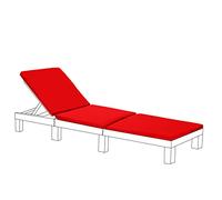 Gardenista Rembourrage de Remplacement pour transat de Jardin pour Allibert Keter Daytona | Coussin de transat en rotin inclinable pour Meubles de Patio | Résistant à l'eau et léger (Rouge)