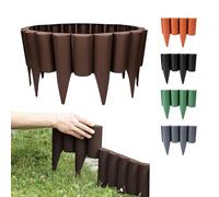 GARDENIX 2,5m Bordure de jardin rebord de jardin palisade pelouse parterre Aspect bois brun
