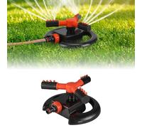 GARDENIX Arroseur de pelouse Rotatif réglable à 3 Bras - Noir/Orange - Connexion Rapide - Jusqu'à 85 m² de Couverture