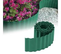 GARDENIX Bordure de pelouse en plastique 9 m, hauteur 25 cm - Bordure ondulée pour parterres de fleurs - Bordure de parterre en plastique vert, délimitation de parterre, flexible