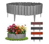GARDENIX Bordure de Parterre, de 2,3 m, Aspect Bois (Gris)