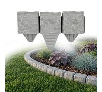 GARDENIX Bordure de pelouse, 1,2 m, Aspect Granit, Gris, 10 x 10 x 10 cm, Bordure de Parterre en Plastique, clôture de Jardin, Bordure de Parterre de Fleurs