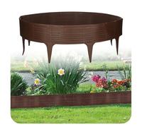 GARDENIX Bordure de pelouse en Plastique - Aspect clôture de pâturage - 3,9 m - Marron - 5 modules - Résistant aux UV - Palissade de Jardin Polyvalente