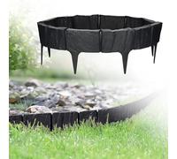 GARDENIX Bordure de pelouse en Plastique - Bordure de Parterre - Aspect Pierre - 3,9 m - Anthracite - 5 modules - Résistant aux UV - Palissade de Jardin - Polyvalent
