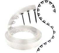 GARDENIX Bordure de pelouse Flexible en Plastique - Gris Clair - 10 m - 20 piquets - Hauteur : 8 cm - Résistant aux intempéries - Bordure de Parterre de Fleurs - pour Jardins et tondeuses Robots