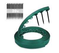 GARDENIX LineBorder - Bordure de pelouse Flexible en Plastique - 20 piquets - Longueur : 10 m - Hauteur : 6 cm - Vert