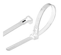 GARDENIX Lot de 100 serre-câbles pour plantes (7,6 mm x 300 mm, blanc), réutilisables, réglables