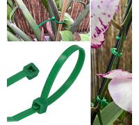 GARDENIX Lot de 100 serre-câbles réutilisables et réglables 4,8 mm x 380 mm Vert