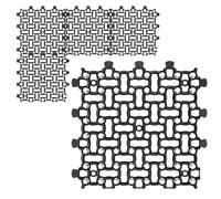 GARDENIX Lot de 4 dalles puzzle de 1 m² pour paddock - 50 x 50 x 4 cm - Noir