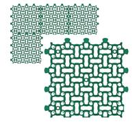 GARDENIX Lot de 4 dalles puzzle pour paddock de 1 m² Vert 50 x 50 x 4 cm