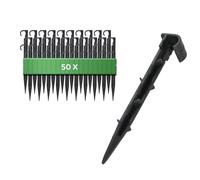 GARDENIX Lot de 50 ancrages de fixation pour tuyau d'arrosage - Piquet de terre - Diamètre : 16 mm - Fourche enfichable stable et incassable - Longue durée de vie - Ancrage au sol
