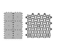 GARDENIX Lot de 6 plaques de paddock pour pelouse, 50 x 50 cm, 1,50 m², en nid d'abeille, pour parking, pelouse, gravier - Noir