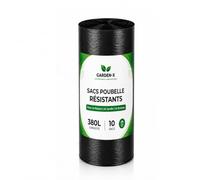 GARDENIX Sacs poubelle 380 l - Extrêmement résistants à la déchirure, extra solides, idéaux pour la maison, le jardin et les entreprises - Rouleau de 10 sacs poubelle pour charges lourdes pour la