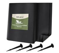 GARDENIX Toile Anti-Mauvaises Herbes 4 m² avec 50 piquets - 4 m² (0,8 m x 5 m) - Perméable à l'eau - 150 g/m² - Noir - Film Anti-UV, pour Parterre surélevé, Film de Protection Contre Les Mauvaises