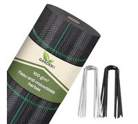 GARDENIX Unkrautvlies mit 50 Anker 100m² (1m x 100m) - Wasserdurchlässig 100g/m² - Schwarz UV-beständig Unkrautgewebe, Unkrautschutzfolie, Bodengewebe, Unterbodengewebe