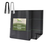 GARDENIX Unkrautvlies mit 50 Anker 160m² (3.2m x 50m) - Wasserdurchlässig 70g/m² - Schwarz UV-beständig Unkrautgewebe, Unkrautschutzfolie, Bodengewebe, Unterbodengewebe