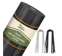 GARDENIX Unkrautvlies mit 50 Anker 40m² (0.4m x 100m) - Wasserdurchlässig 110g/m² - Schwarz UV-beständig Unkrautgewebe, Unkrautschutzfolie, Bodengewebe, Unterbodengewebe