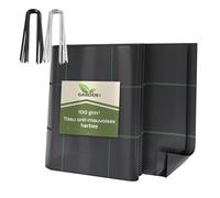 GARDENIX Unkrautvlies mit 50 Anker 55m² (1.1m x 50m) - Wasserdurchlässig 100g/m² - Schwarz UV-beständig Unkrautgewebe, Unkrautschutzfolie, Bodengewebe, Unterbodengewebe