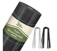 GARDENIX Unkrautvlies mit 50 Anker 60m² (0.6m x 100m) - Wasserdurchlässig 70g/m² - Schwarz UV-beständig Unkrautgewebe, Unkrautschutzfolie, Bodengewebe, Unterbodengewebe