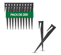 GARDENIX® WirePEG Lot de 200 Piquets de fixation pour câble périphérique pour tondeuses à gazon robotisées compatibles avec Gardena Husqvarna Worx Bosch