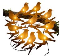 GardenKraft 11249 Guirlande lumineuse solaire d'extérieur en forme d'oiseau avec 10 LED puissantes, longueur 3,8 m, résistante aux intempéries, couleur blanc chaud