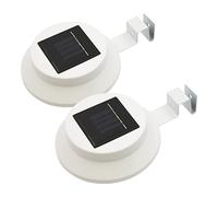 GardenKraft 24280 Clôture gouttière/Support 3 Lampes solaires LED - Blanc (Lot de 2)