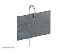 GardenMate 10x étiquettes marque plantes en ARDOISE 10x7cm + tige inox 55cm - STYLE MODERNE
