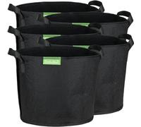 GardenMate Blackline Lot de 5 Pots de Fleurs Souples de 11 litres avec Texture Douce Semblable à du Feutre Qui favorise l'élagage des Racines aériennes