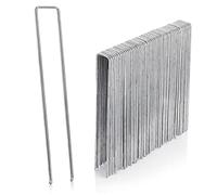 GardenMate Lot de 50 Piquets de Fixation en Acier galvanisé Inoxydable H250mm, L25mm, Ø4,1 mm - Tête Plate - pour sols très durs