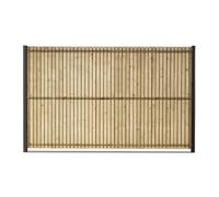 Gardenode Easy Cloture Kit Occultation lamelles Bois Sapin pour Panneau Rigide Maille 55 H 1m93 L 2m50 EP 8mm - pour Clôture Jardin Brise-Vue