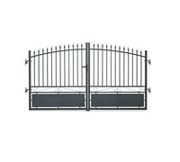 Gardenode Easy Clôture Portail Aluminium Tradition Style ferronnerie 3m00 Gris