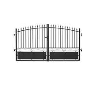 Gardenode Easy Clôture Portail Aluminium Tradition Style ferronnerie 3m00 Noir