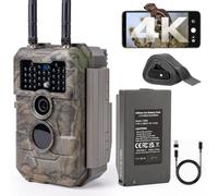 GardePro E6 2.0 Pro 4K Camera de Chasse WiFi, Batterie de 7800 mAh | Portée WiFi de 50 Mètres, 64MP Caméra de Chasse Connectée Telephone, Camera Vision Nocturne Animaux Exterieur, IP66
