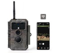 GardePro E6 Camera de Chasse WiFi, 64MP, vidéo 1296p H.264, Angle de Vue 110°, caméra de Chasse avec Vision Nocturne, détection de Mouvement, piège Photographique pour Jardin